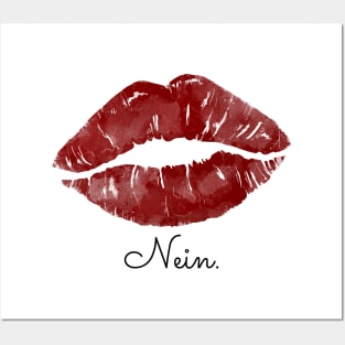 Red Lips - Nein means Nein Posters and Art